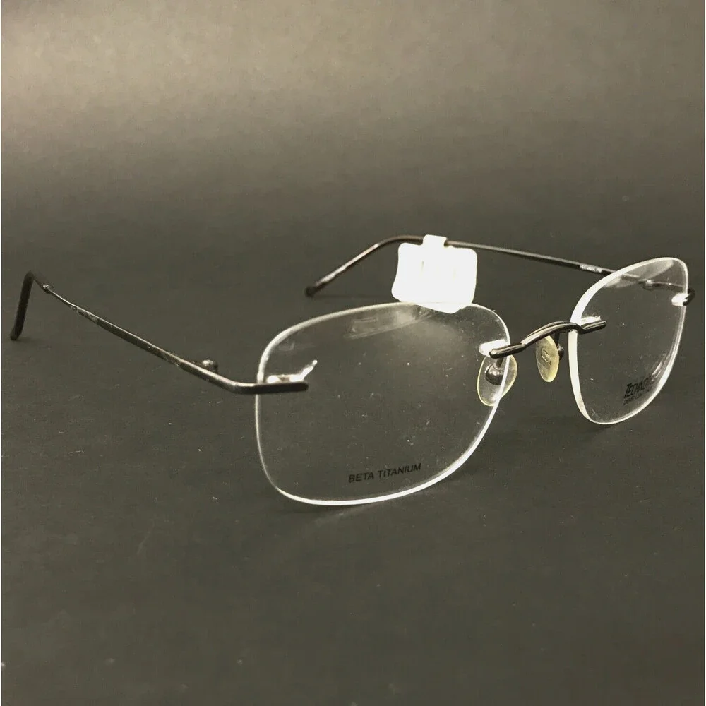 Technolite Eyeglasses Frames TLD 505 GM Gunmetal Gray Square Rimless 52-19-140